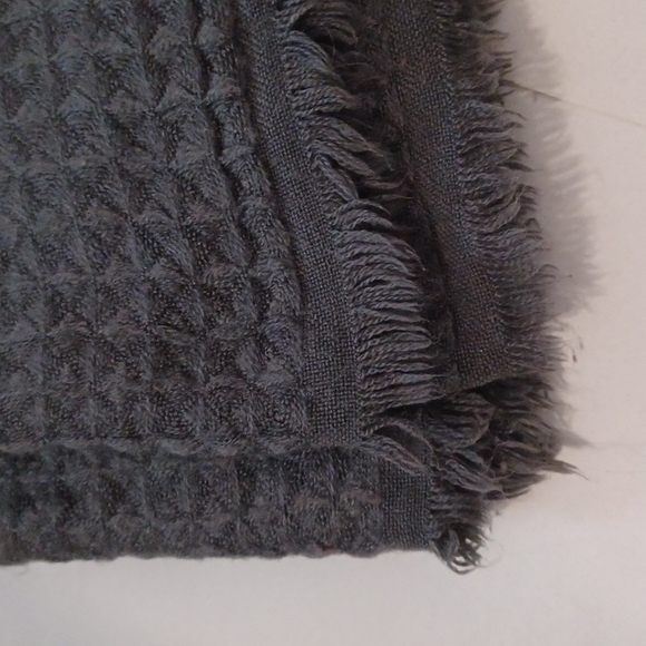 19 Palms Soft Infinity Loop Scarf Dark Gray Boho gray fringe scarf 13" x 40" - Picture 6 of 15